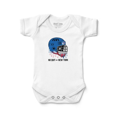 Newborn New York Rangers Chad & Jake White Drippy Helmet Graphic Bodysuit