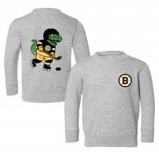 Toddler Boston Bruins Chad & Jake Heather Gray Dino Hockey Sweatshirt