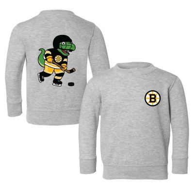 Toddler Boston Bruins Chad & Jake Heather Gray Dino Hockey Sweatshirt