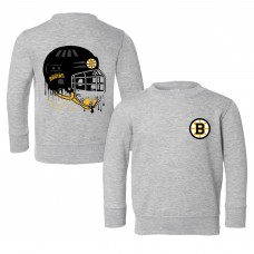 Toddler Boston Bruins Chad & Jake Heather Gray Drippy Helmet Sweatshirt