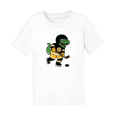 Малышам Boston Bruins Chad & Jake White Dino Hockey Graphic T-Shirt