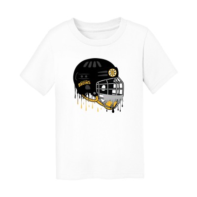 Малышам Boston Bruins Chad & Jake White Drippy Helmet Graphic T-Shirt