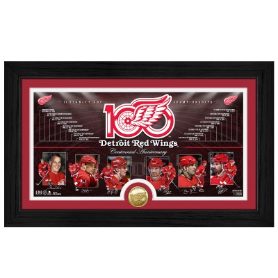 Detroit Red Wings Highland Mint 12 x 20 Centennial Bronze Coin Timeline Photo Mint