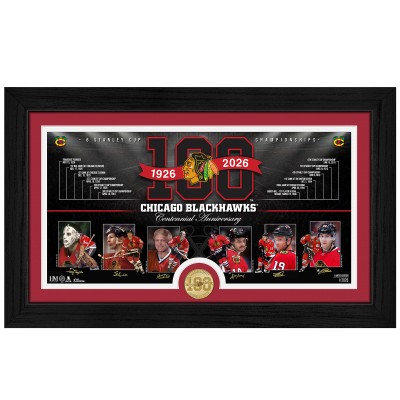 Chicago Blackhawks Highland Mint 12 x 20 Centennial Bronze Coin Timeline Photo Mint