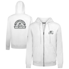 Colorado Avalanche Levelwear White Podium Chenille Logo Full-Zip Hoodie