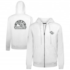 Utah Mammoth Levelwear White Podium Chenille Logo Full-Zip Hoodie