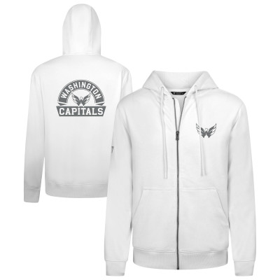 Толстовка Washington Capitals Levelwear White Podium Chenille Logo Full-Zip
