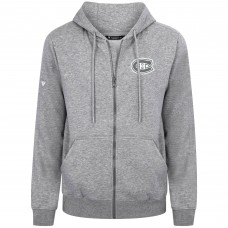 Montreal Canadiens Levelwear Gray Podium Chenille Logo Full-Zip Hoodie