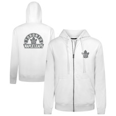 Toronto Maple Leafs Levelwear White Podium Chenille Logo Full-Zip Hoodie