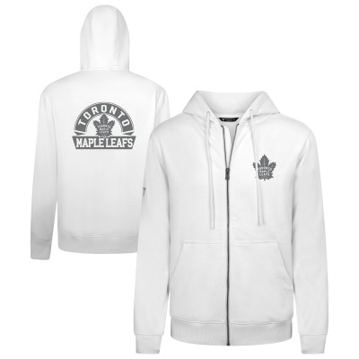 Toronto Maple Leafs Levelwear White Podium Chenille Logo Full-Zip Hoodie