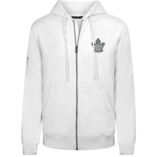 Toronto Maple Leafs Levelwear White Podium Chenille Logo Full-Zip Hoodie