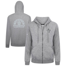 Toronto Maple Leafs Levelwear Gray Podium Chenille Logo Full-Zip Hoodie