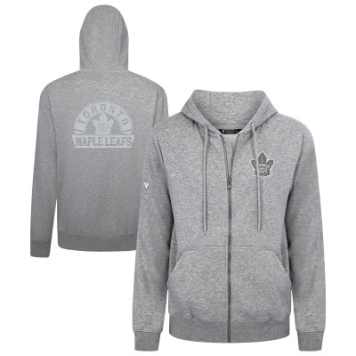 Toronto Maple Leafs Levelwear Gray Podium Chenille Logo Full-Zip Hoodie