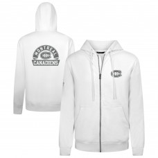 Montreal Canadiens Levelwear White Podium Chenille Logo Full-Zip Hoodie