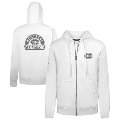 Montreal Canadiens Levelwear White Podium Chenille Logo Full-Zip Hoodie