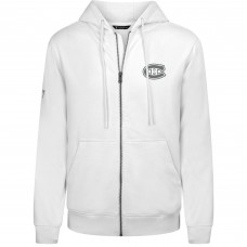 Montreal Canadiens Levelwear White Podium Chenille Logo Full-Zip Hoodie