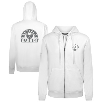 Толстовка Buffalo Sabres Levelwear White Podium Chenille Logo Full-Zip