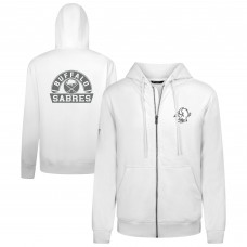 Buffalo Sabres Levelwear White Podium Chenille Logo Full-Zip Hoodie