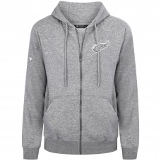 Detroit Red Wings Levelwear Gray Podium Chenille Logo Full-Zip Hoodie