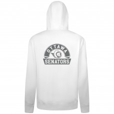 Ottawa Senators Levelwear White Podium Chenille Logo Full-Zip Hoodie