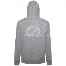 New York Islanders Levelwear Gray Podium Chenille Logo Full-Zip Hoodie