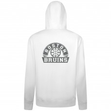Boston Bruins Levelwear White Podium Chenille Logo Full-Zip Hoodie