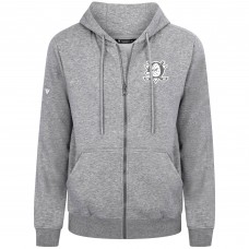 Anaheim Ducks Levelwear Gray Podium Chenille Logo Full-Zip Hoodie