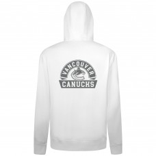 Vancouver Canucks Levelwear White Podium Chenille Logo Full-Zip Hoodie