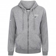 Minnesota Wild Levelwear Gray Podium Banner Arch Full-Zip Hoodie