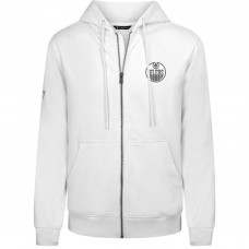 Edmonton Oilers Levelwear White Podium Banner Arch Full-Zip Hoodie