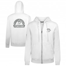 Pittsburgh Penguins Levelwear White Podium Banner Arch Full-Zip Hoodie Pittsburgh Penguins Levelwear White Podium Banner Arch Full-Zip Hoodie
