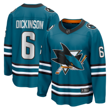 Джерси San Jose Sharks Sam Dickinson Fanatics Teal Home Breakaway