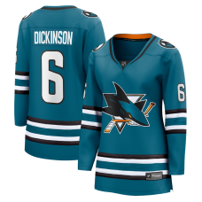 Женская джерси San Jose Sharks Sam Dickinson Fanatics Teal Home Breakaway