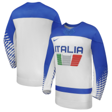 Italy Hockey Nike White 2026 Away Replica Jersey