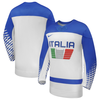 Italy Hockey Nike White 2026 Away Replica Jersey