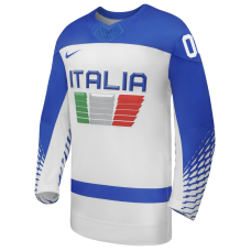 Italy Hockey Nike White 2026 Away Replica Custom Jersey