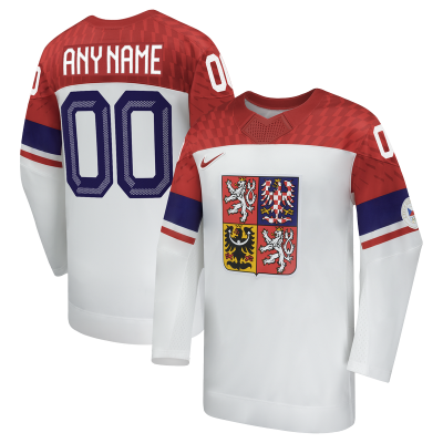 Czech Republic Hockey Nike White 2026 Away Replica Custom Jersey