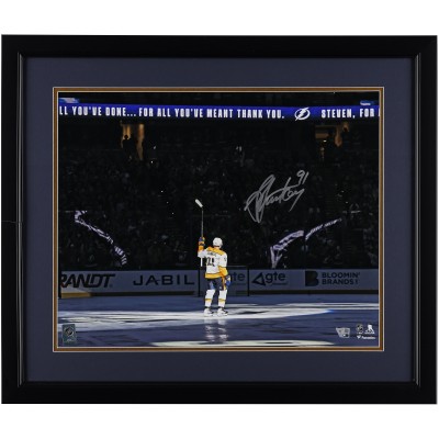 Steven Stamkos Nashville Predators Autographed Fanatics Authentic Framed 16 x 20 Return to Tampa Bay Crowd Salute Photograph - Suede Matting