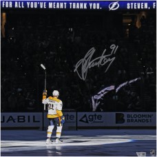 Steven Stamkos Nashville Predators Autographed Fanatics Authentic Framed 16 x 20 Return to Tampa Bay Crowd Salute Photograph - Suede Matting