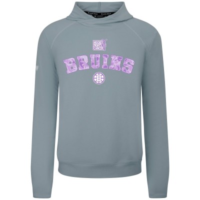 Boston Bruins Levelwear Gray Hockey Fights Cancer Mandate Tri-Blend Hoodie