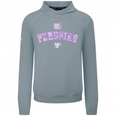 Pittsburgh Penguins Levelwear Gray Hockey Fights Cancer Mandate Tri-Blend Hoodie