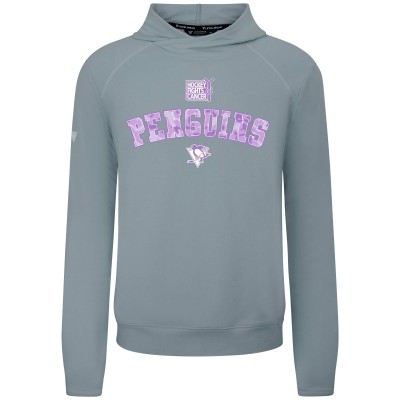 Pittsburgh Penguins Levelwear Gray Hockey Fights Cancer Mandate Tri-Blend Hoodie