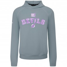New Jersey Devils Levelwear Gray Hockey Fights Cancer Mandate Tri-Blend Hoodie