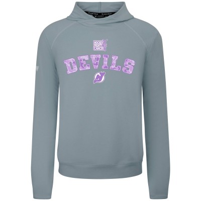 New Jersey Devils Levelwear Gray Hockey Fights Cancer Mandate Tri-Blend Hoodie