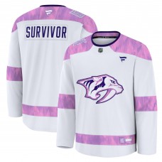 Джерси Nashville Predators Fanatics White Hockey Fights Cancer Survivor Practice
