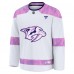 Джерси Nashville Predators Fanatics White Hockey Fights Cancer Survivor Practice