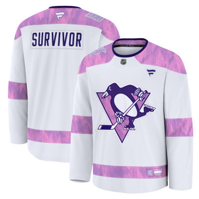 Джерси Pittsburgh Penguins Fanatics White Hockey Fights Cancer Survivor Practice