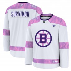 Джерси Boston Bruins Fanatics White Hockey Fights Cancer Practice