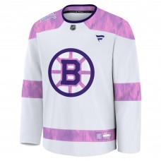 Джерси Boston Bruins Fanatics White Hockey Fights Cancer Practice