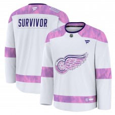 Джерси Detroit Red Wings Fanatics White Hockey Fights Cancer Survivor Practice